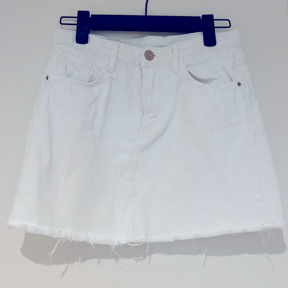 Girls White Denim Skirt